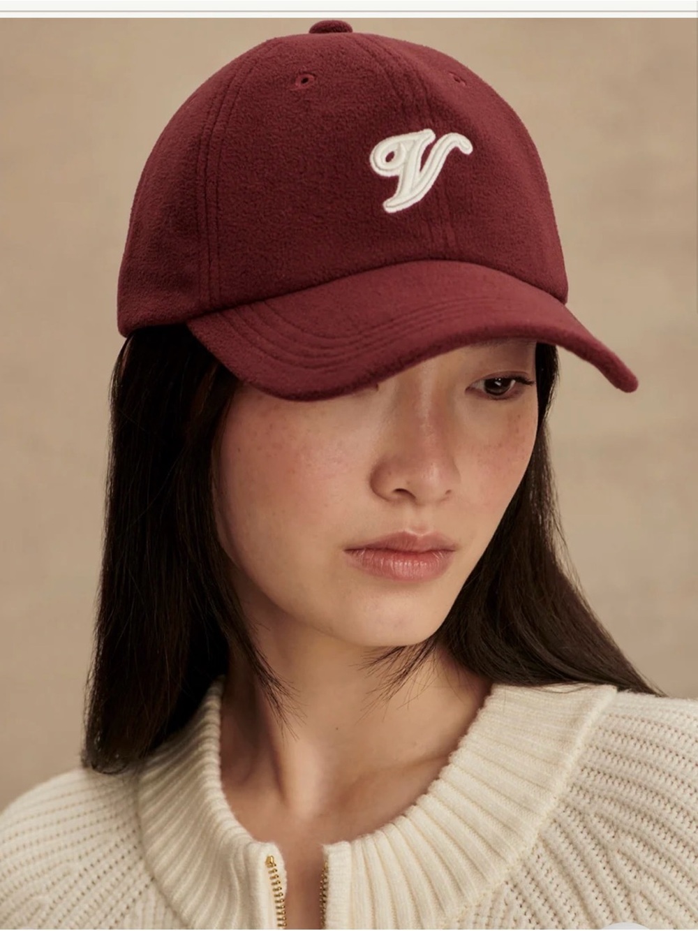 Varley Raina Fleece Cap Maroon